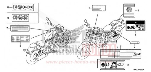 ETIQUETTE DE PRECAUTIONS CMX500AK de 2019